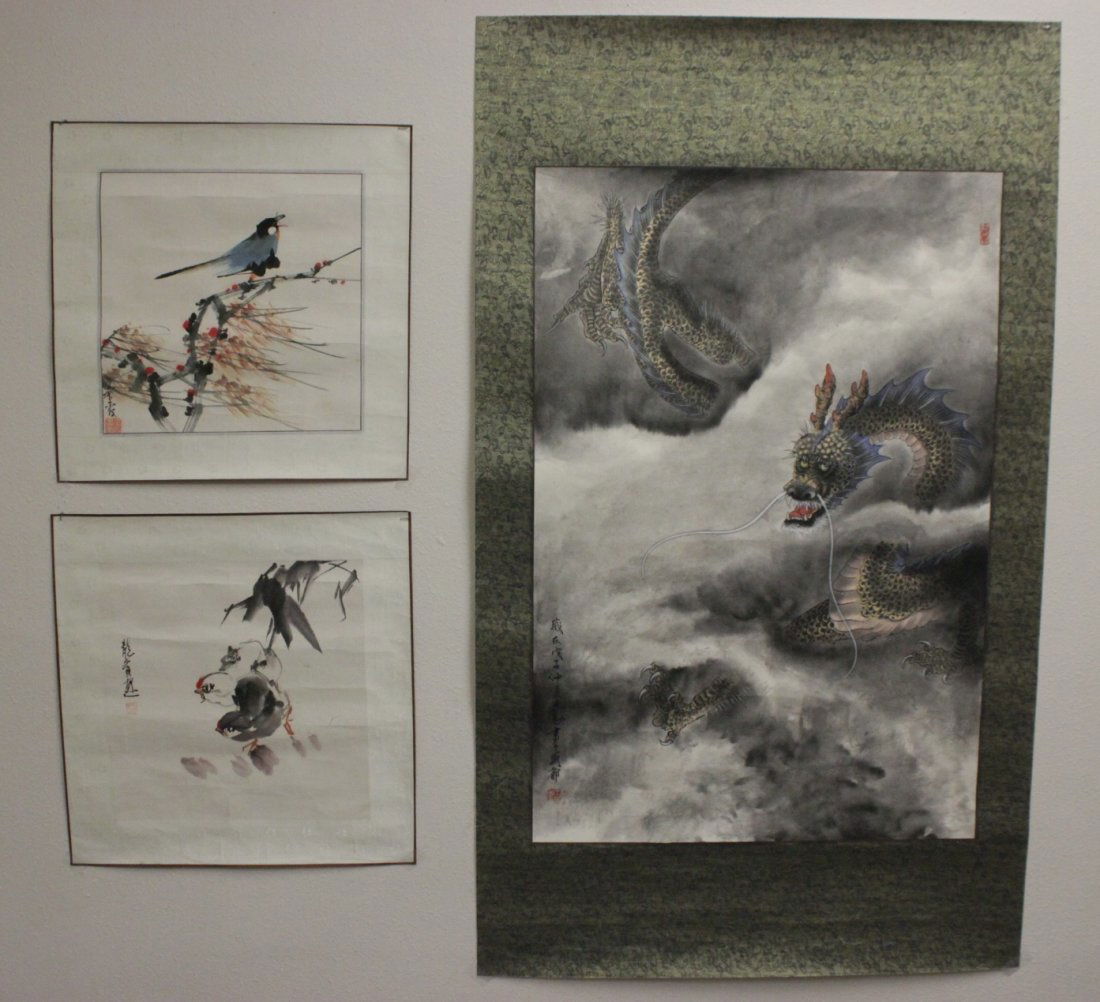 3 Chinese unframed watercolor on rice paper (1 of 10)