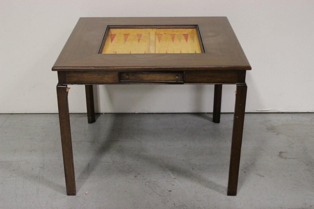 Mahogany game table (1 of 10)