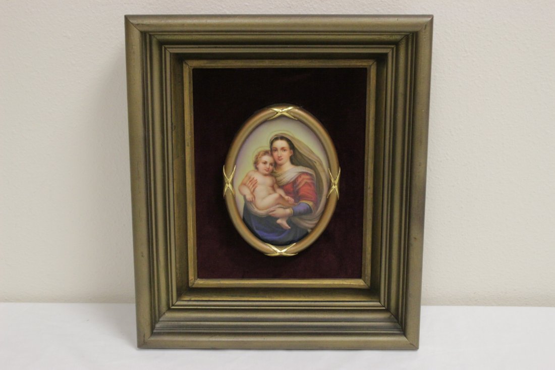 Framed German porcelain plaque (1 of 9)