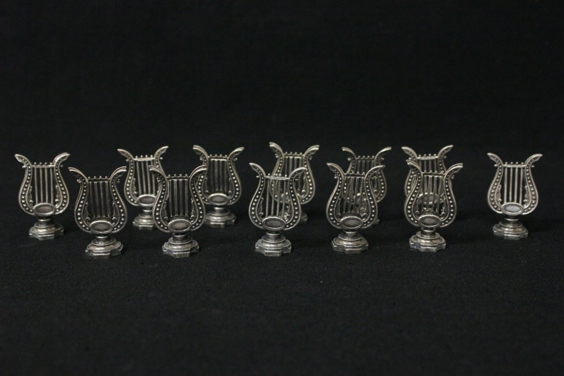 12 English sterling silver name plate holders (1 of 9)