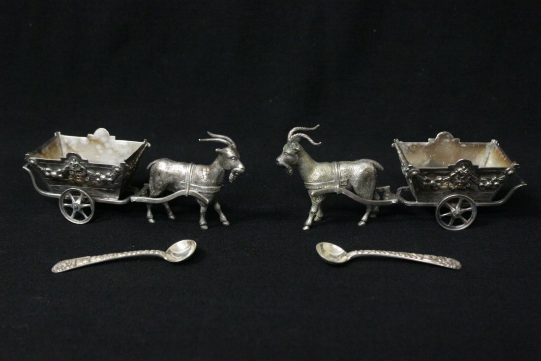 Pr continental silver salt and sugar w/ sterling spoons (1 of 10)