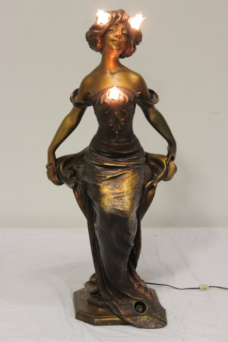 cold painted lamp by Lucien Charles Edouard Alliot (1 of 10)