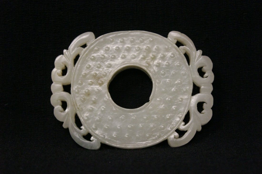 Chinese white jade carved disc (1 of 10)