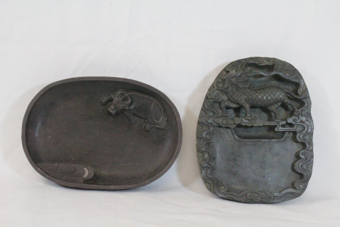 2 Chinese stone carved inkwell (1 of 10)