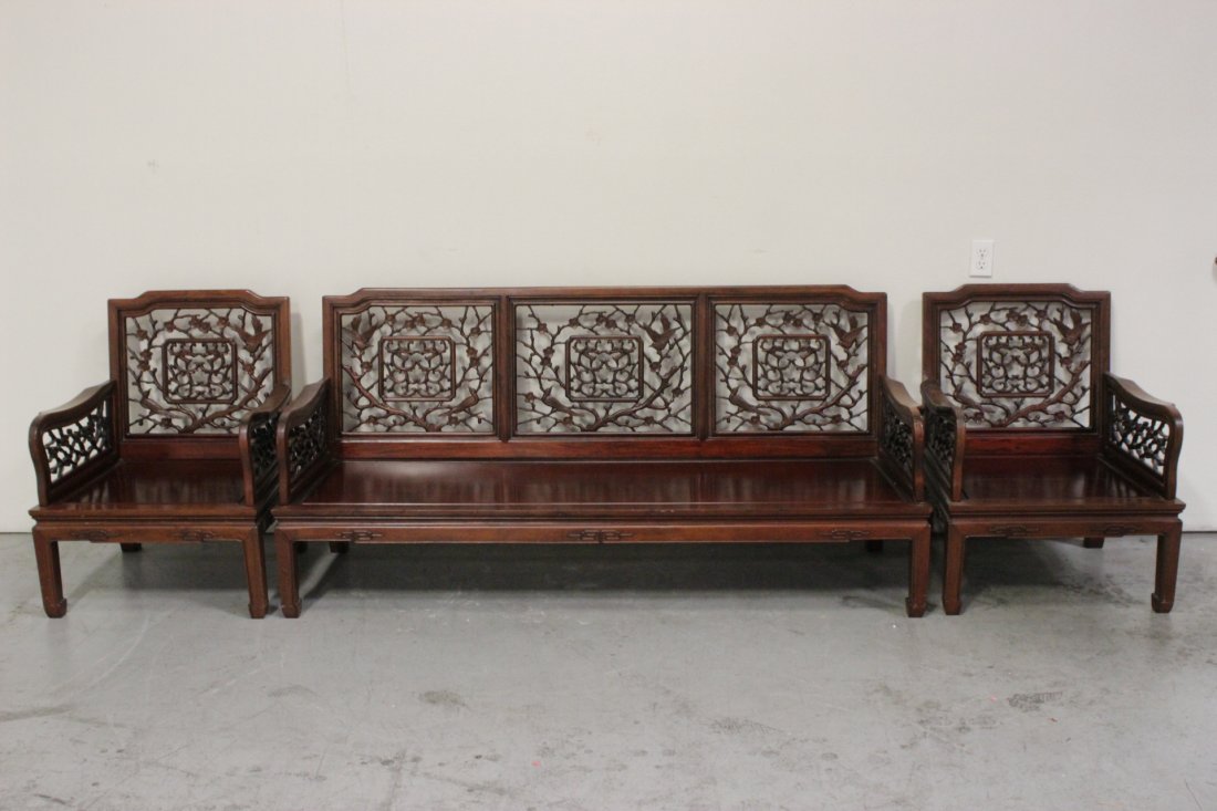 3 pieces Chinese rosewood set (1 of 10)