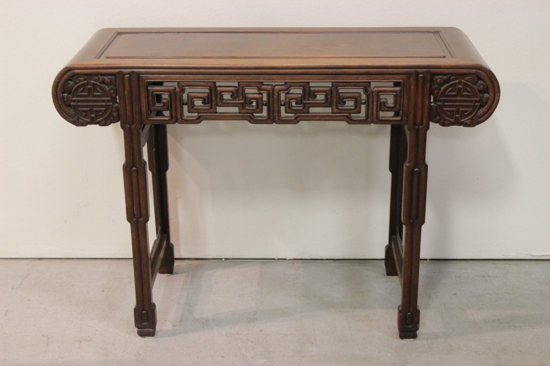 Chinese 19th/20th c. rosewood scroll table (1 of 10)