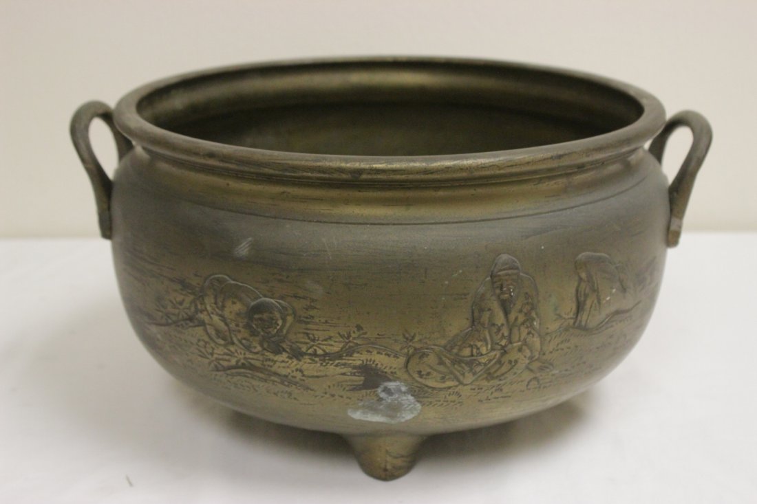 Large Chinese bronze/brass censer (1 of 10)