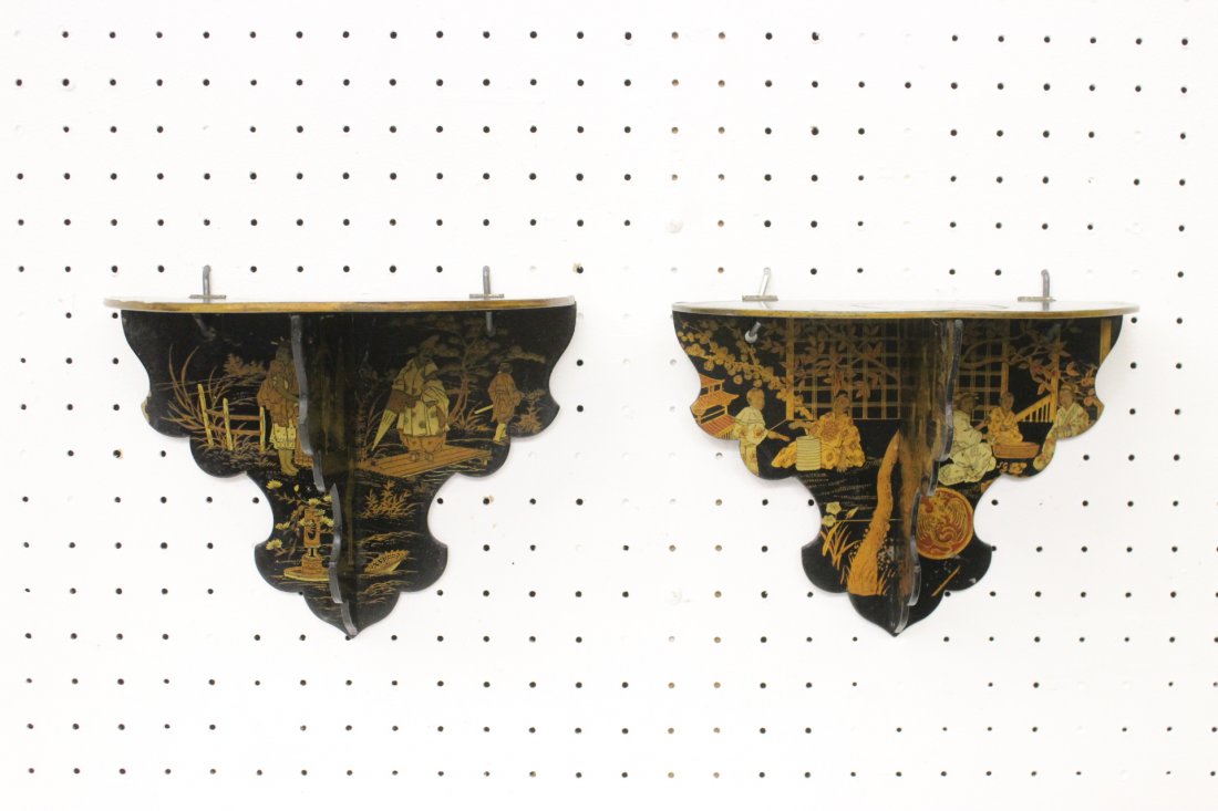 2 Chinese antique chinoiserie wall shelves (1 of 10)