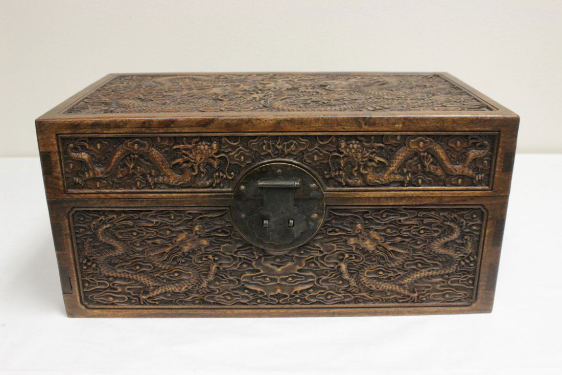 Chinese rosewood storage box (1 of 9)
