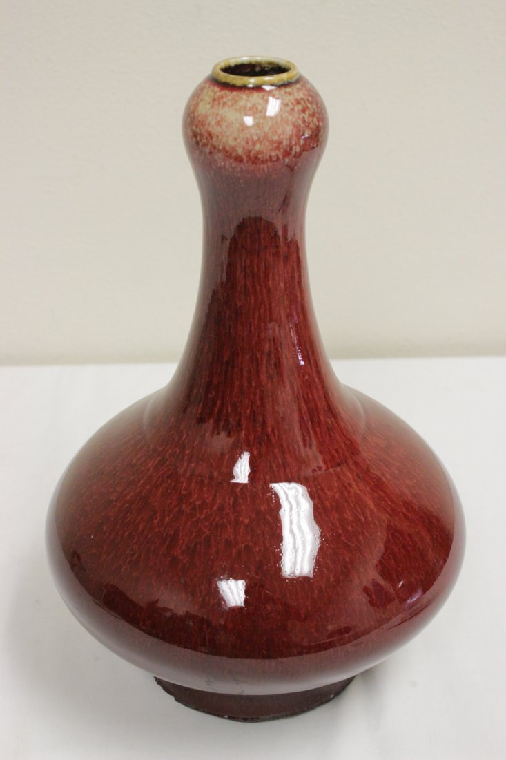 Chinese copper red porcelain bottle vase (1 of 10)