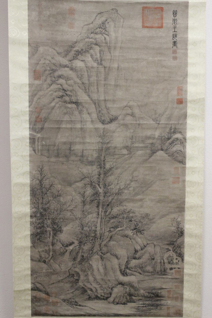 Chinese watercolor scroll "landscape" (1 of 10)