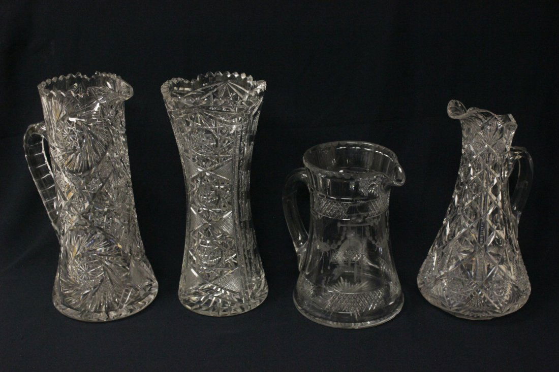 4 American brilliant cut crystal pitchers (1 of 10)
