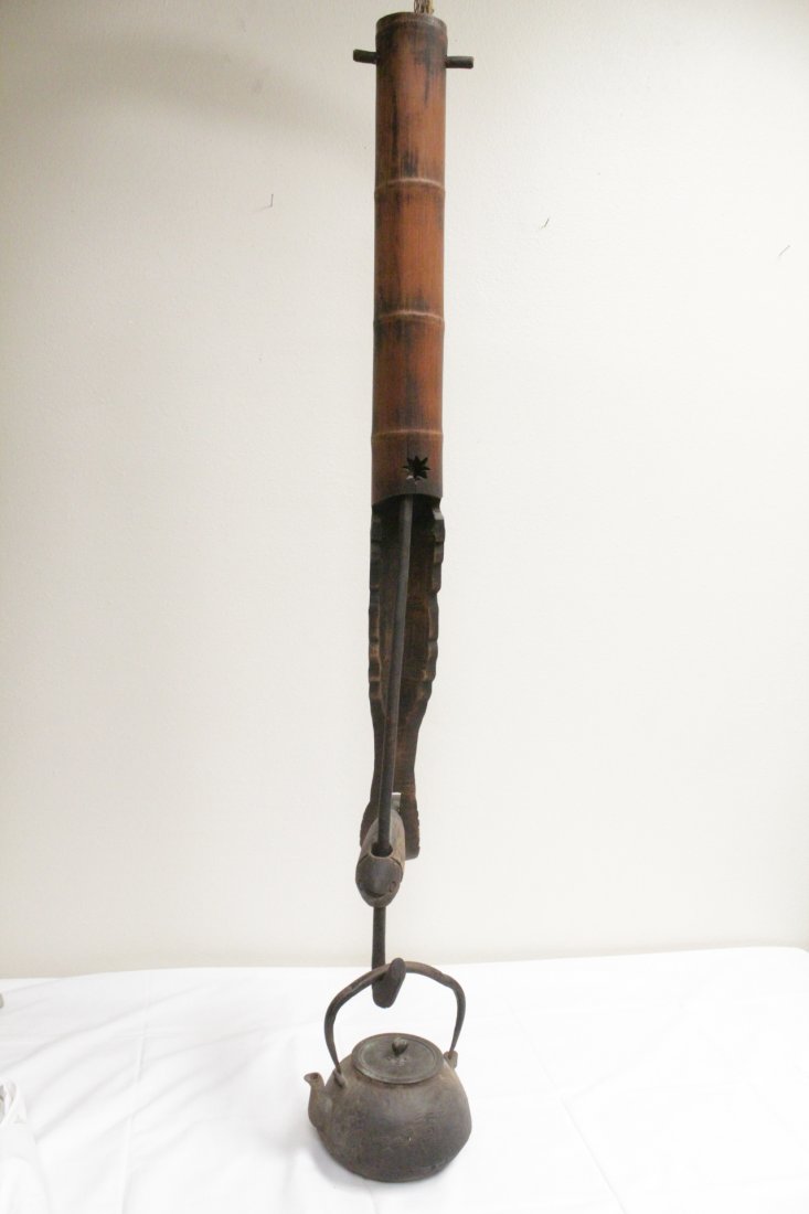 19th c. Japanese cast iron teapot and bamboo ladle (1 of 10)