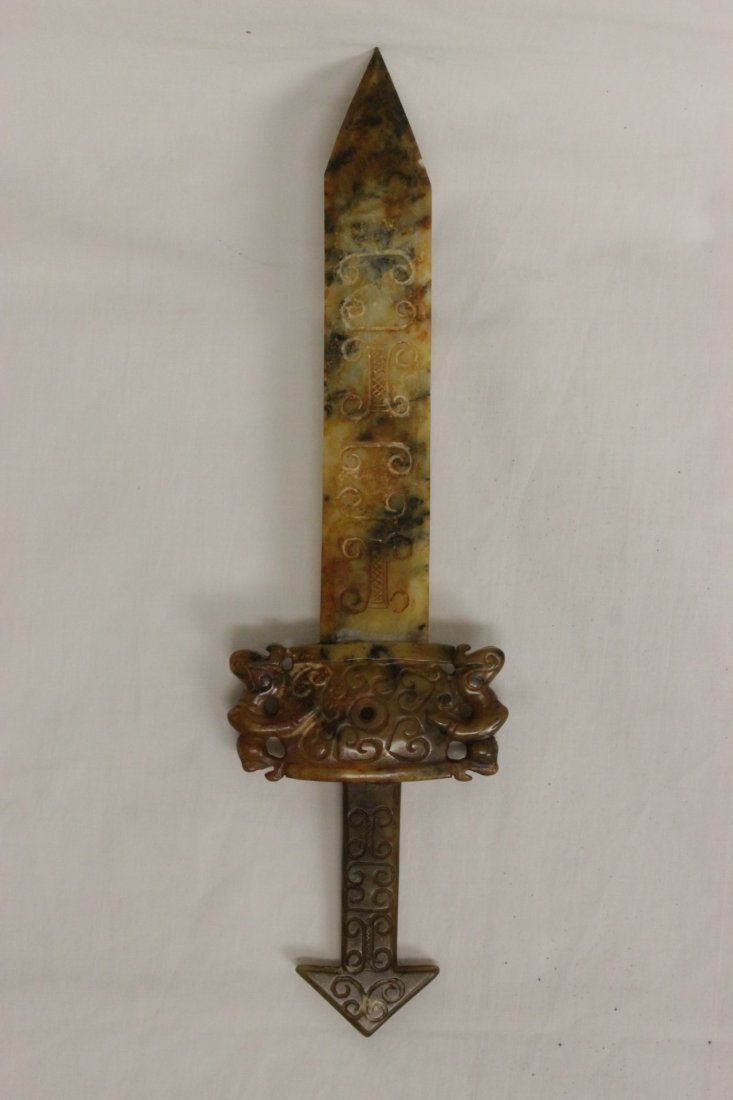 Chinese nephrite jade dagger (1 of 9)