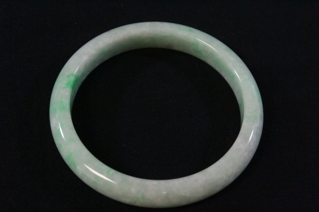 Beautiful apple green jadeite bangle bracelet (1 of 10)