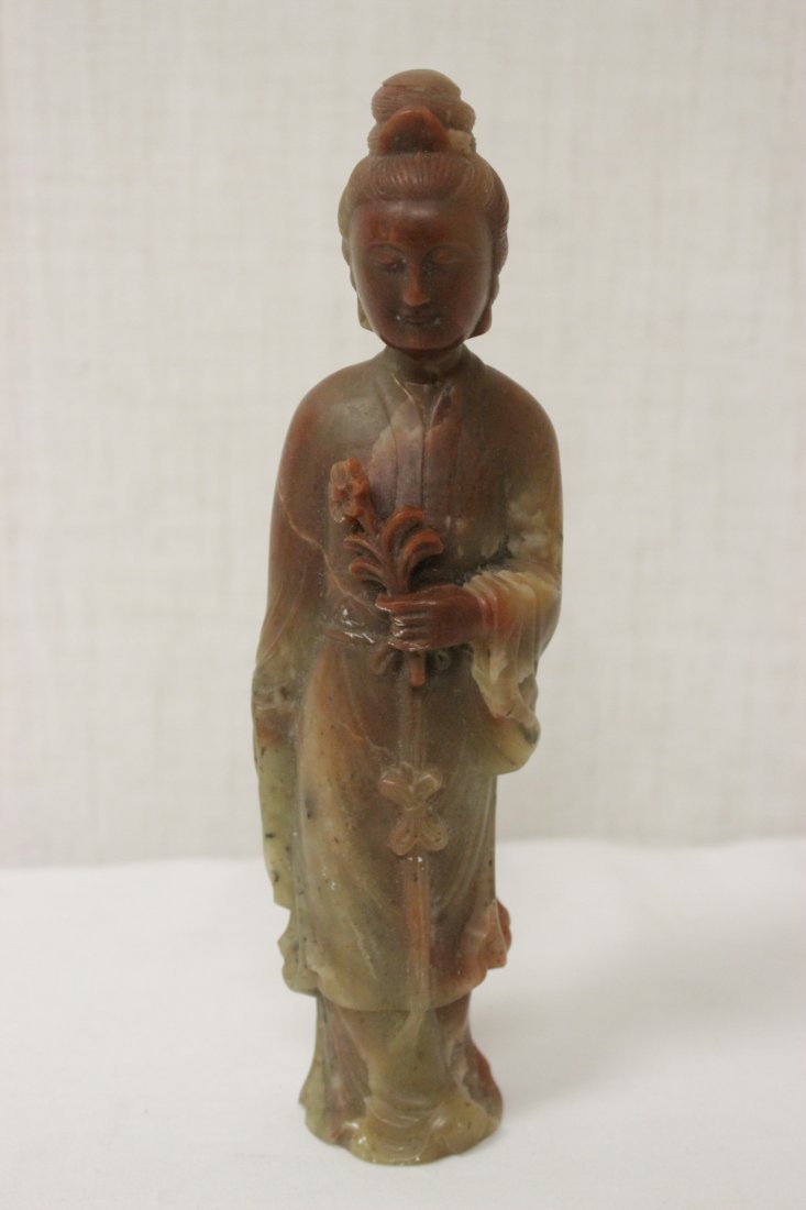 A fine Chinese shoushan stone carved Guanyin (1 of 10)