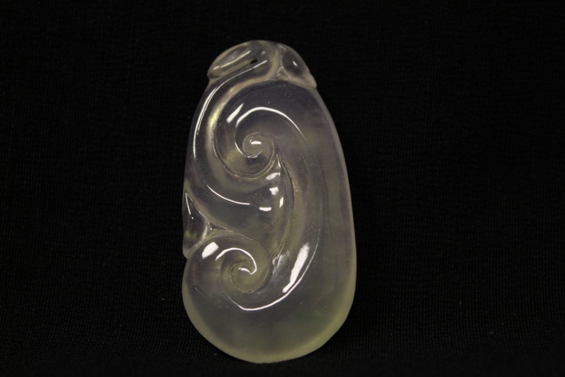 Chinese translucent jadeite carved pendant (1 of 8)