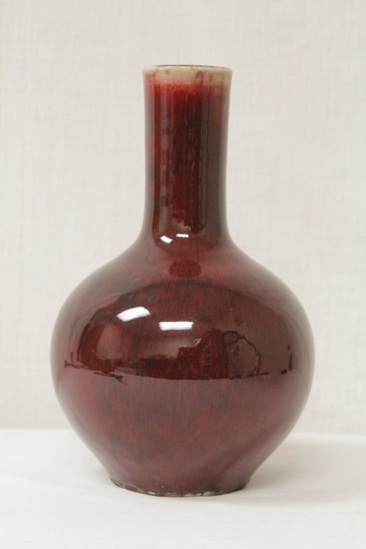 Chinese copper red porcelain bottle vase (1 of 10)