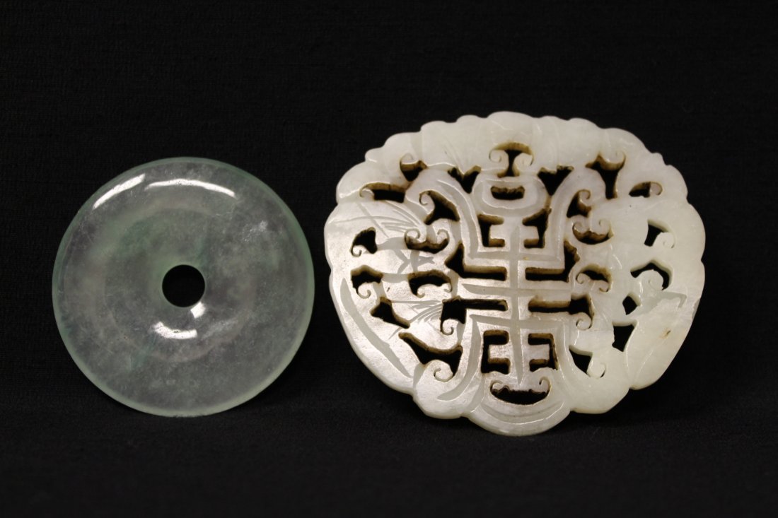 White jade pei, and celadon jade like disc (1 of 9)