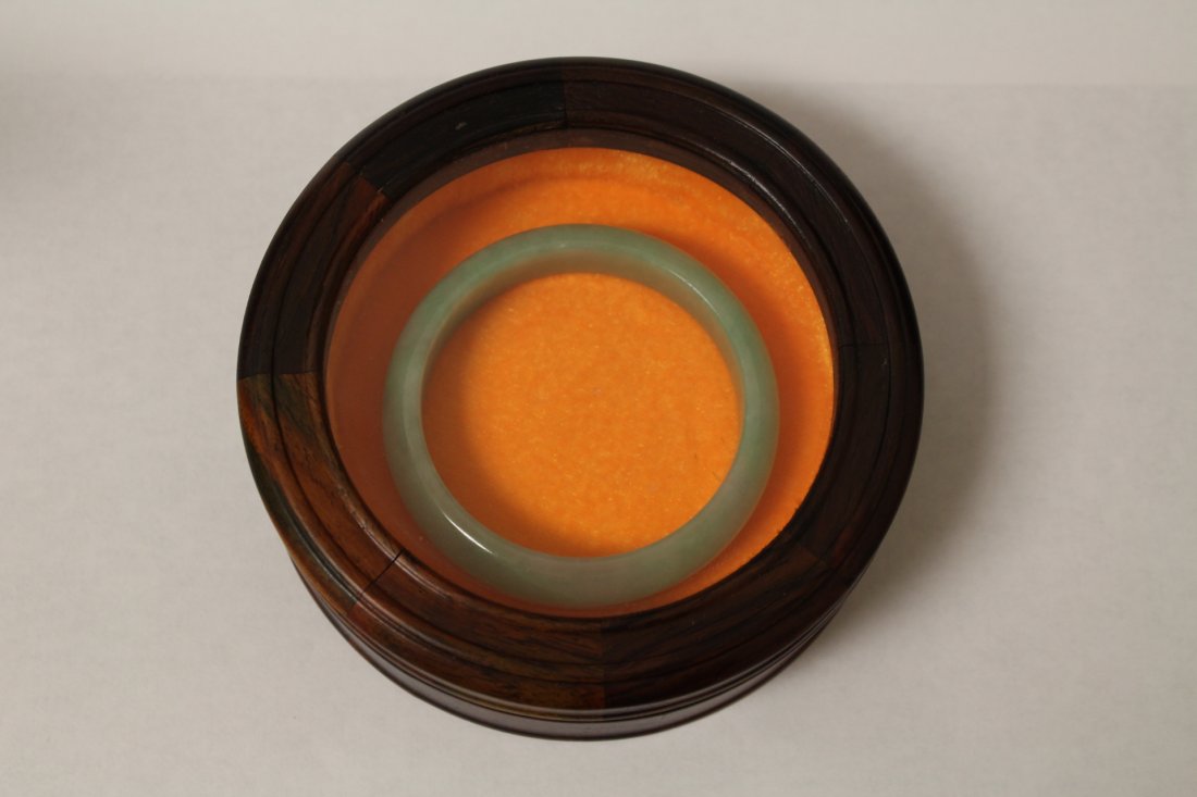 Jadeite bangle bracelet in rosewood box (1 of 9)