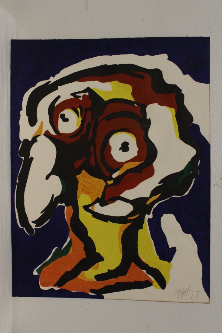 Etching "abstract" by Karel Appel, dated 1977 (1 of 10)