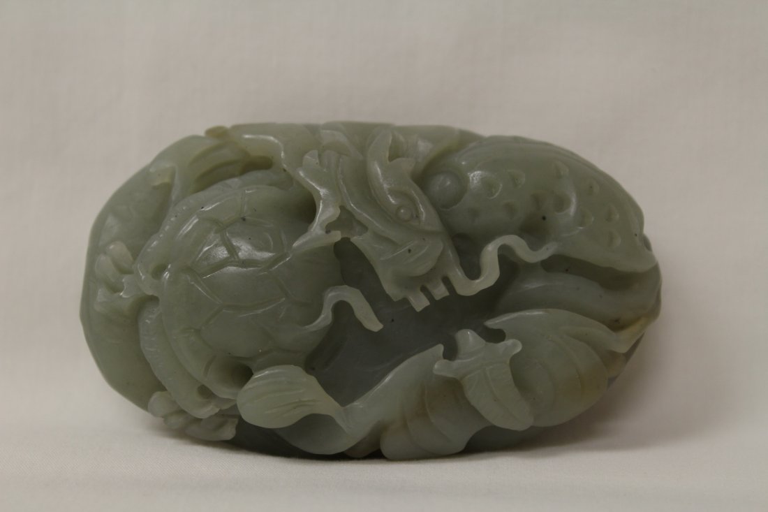 Chinese celadon jade carved ornament (1 of 9)