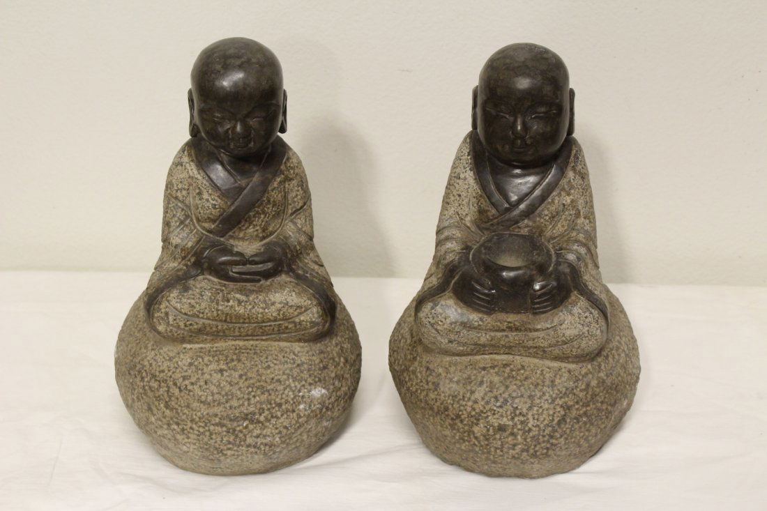 Pair Chinese stone carvings (1 of 10)