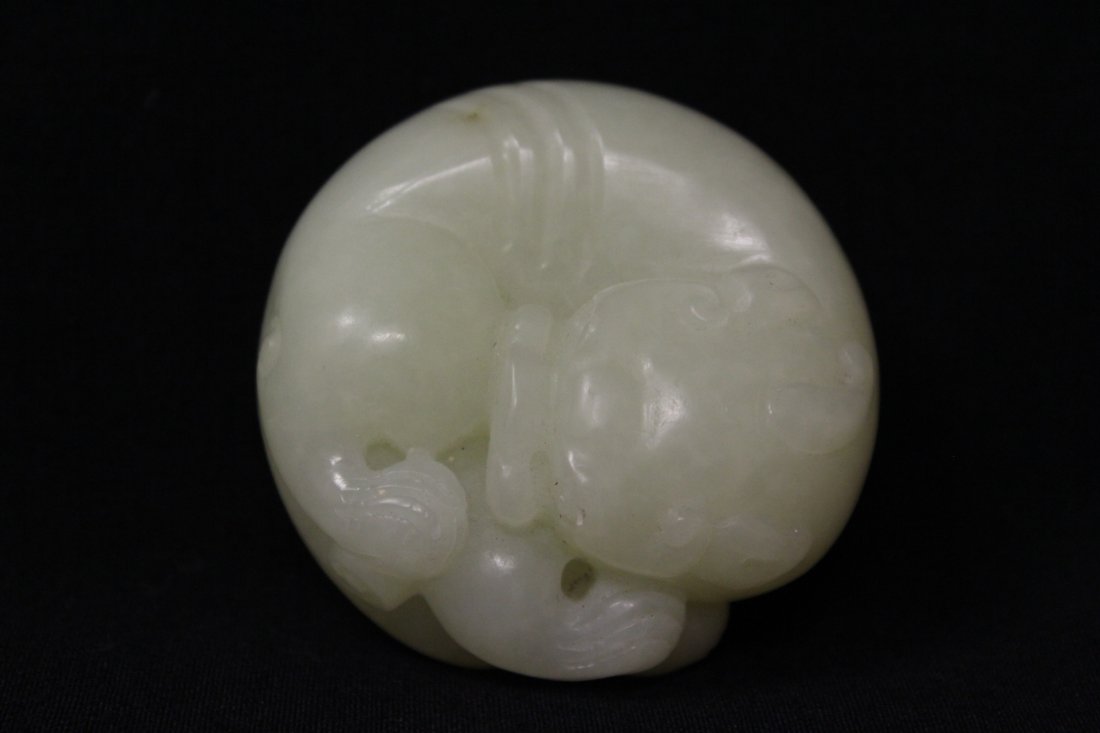 Chinese light celadon jade carving depicting qilin (1 of 9)