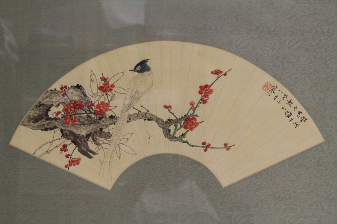 Framed watercolor on fan face (1 of 10)