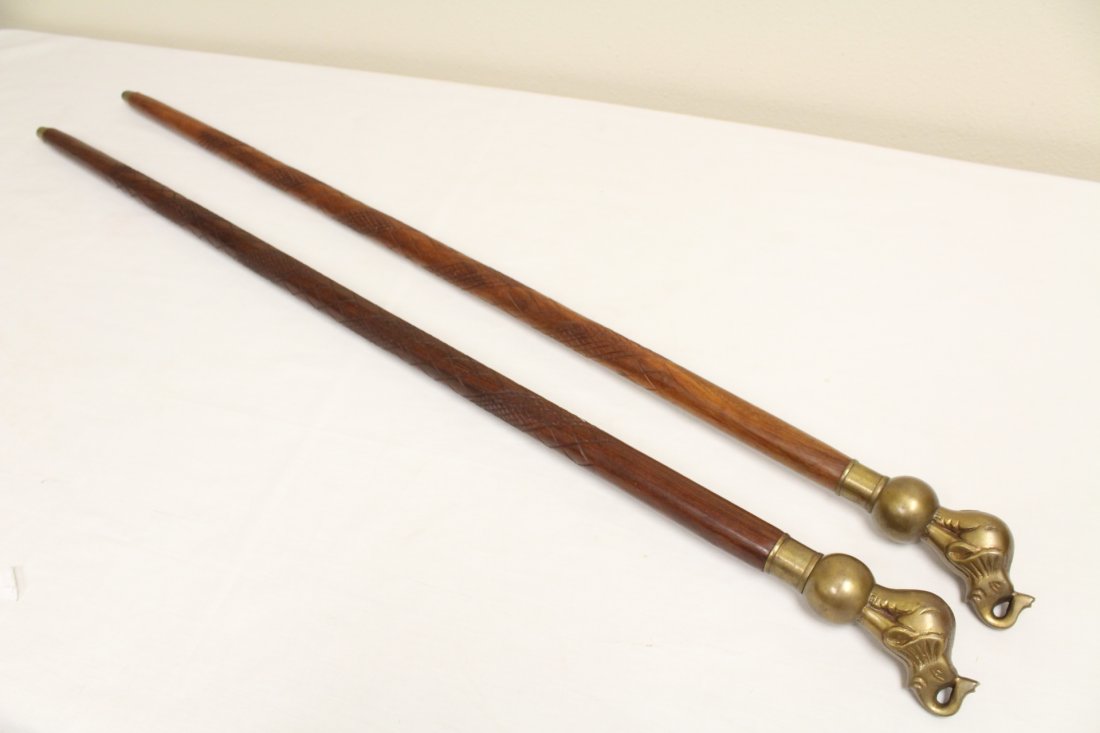 2 Chinese cane with brass elephant finial (1 of 10)