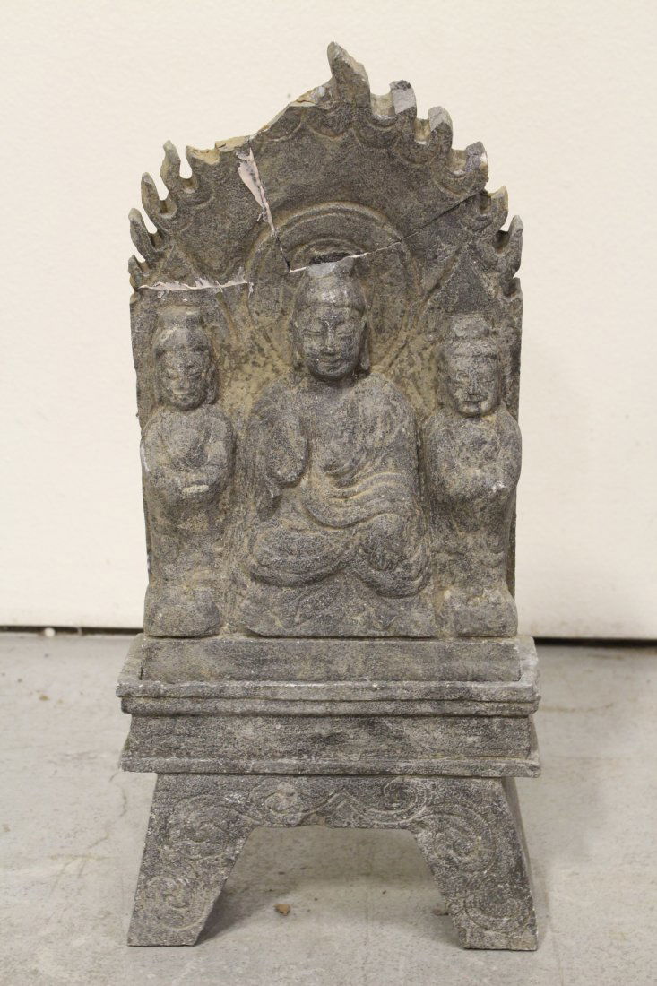 Chinese stone carved multi-Buddha plaque (1 of 10)