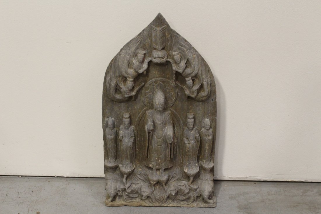 Chinese stone carved plaque (1 of 10)