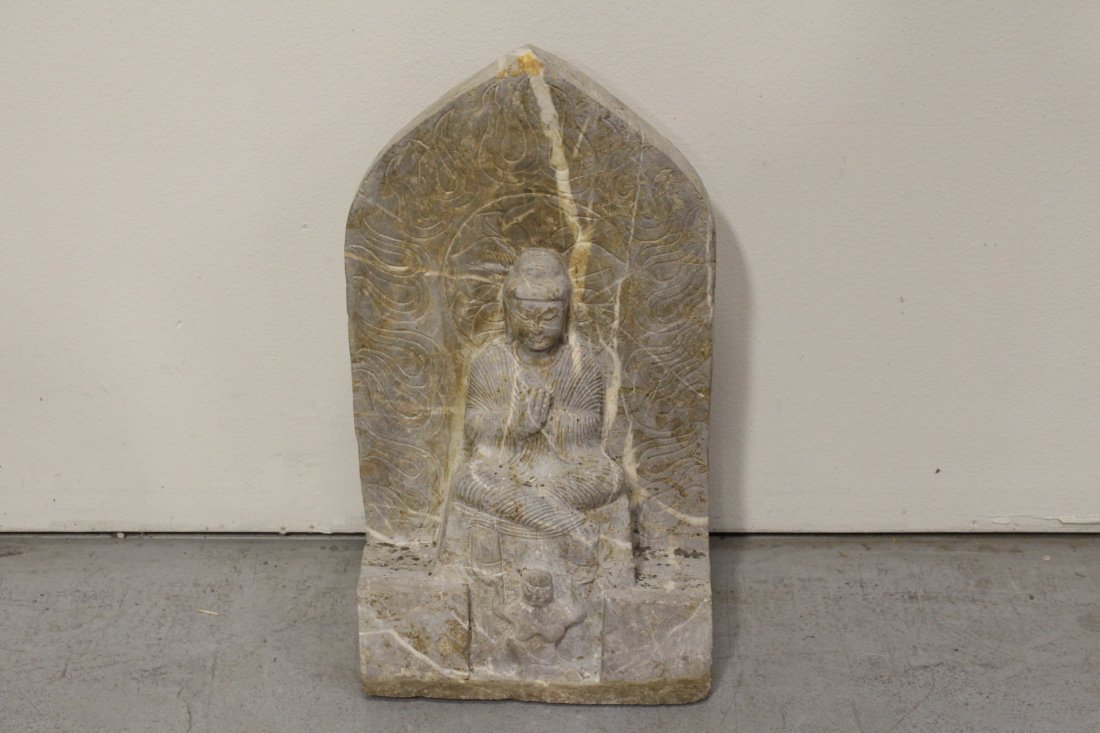 Chinese stone plaque with Buddha (1 of 10)