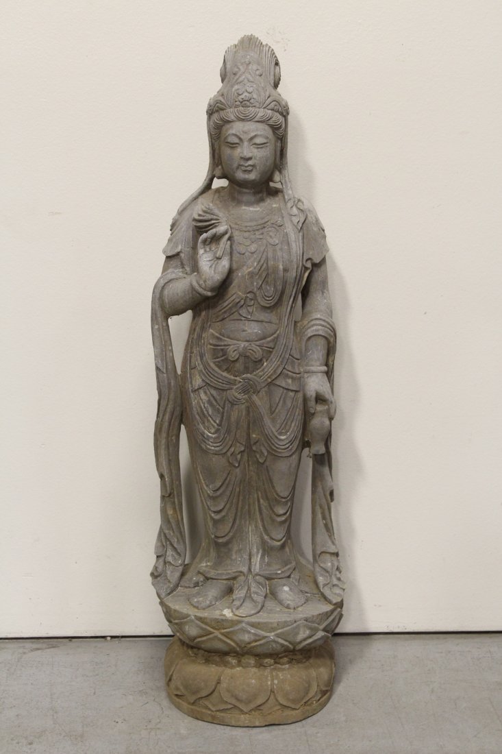 Chinese stone carved standing Buddha (1 of 10)