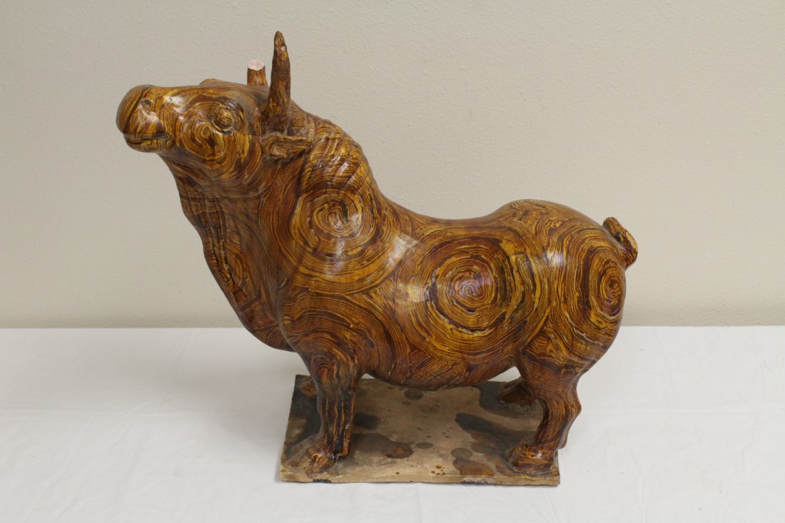 Large Chinese pottery water buffalo (1 of 10)