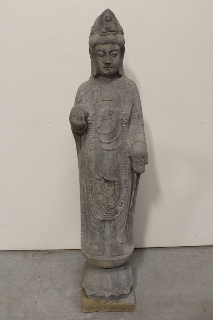 Chinese stone carved life size standing Buddha (1 of 10)