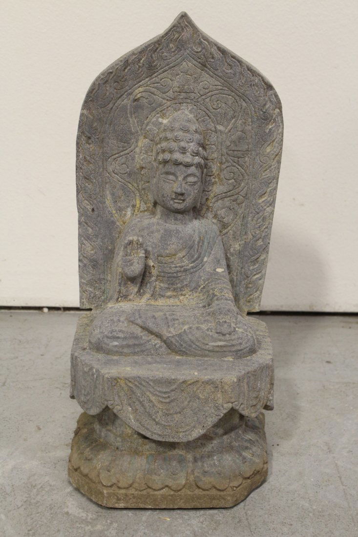 Chinese stone carved seated Buddha (1 of 10)