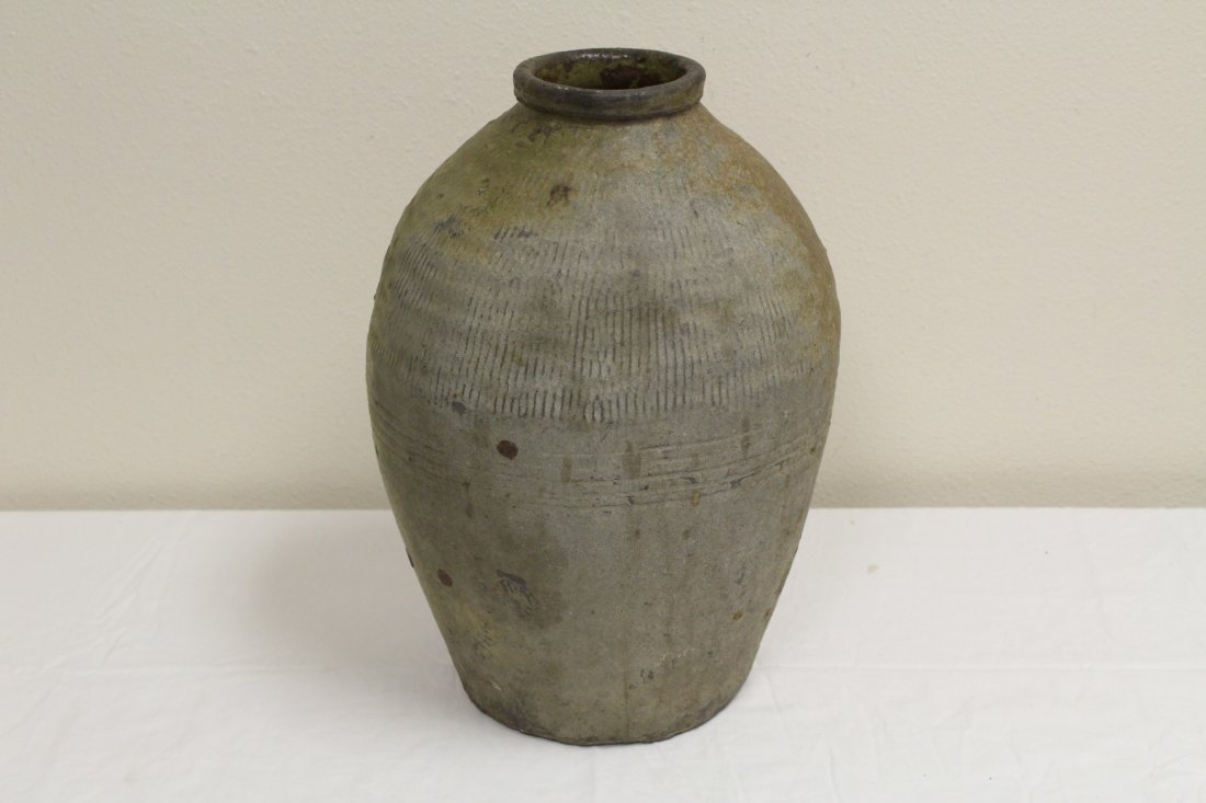 Antique Chinese glazed pottery storage jar (1 of 10)