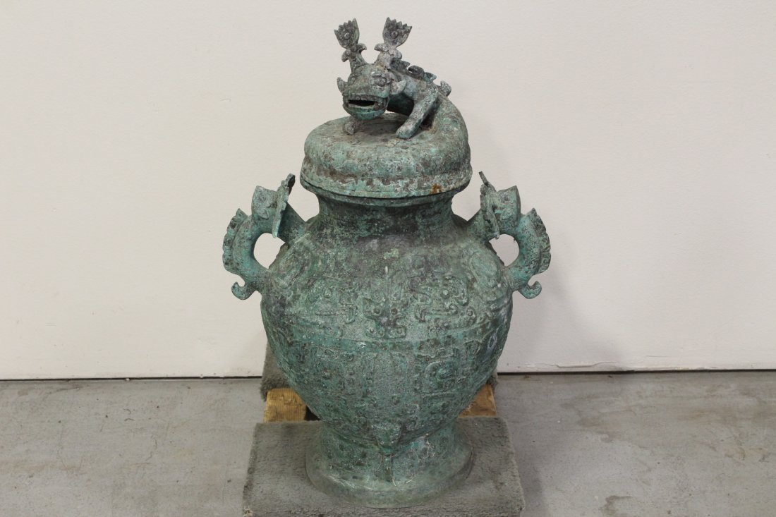 A massive Chinese bronze covered jar (1 of 10)