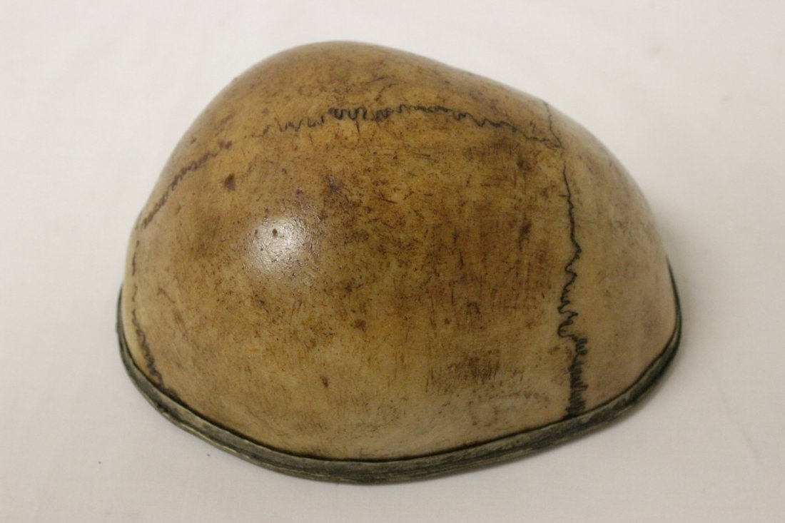 Tibetan antique praying drum made of skull (1 of 9)