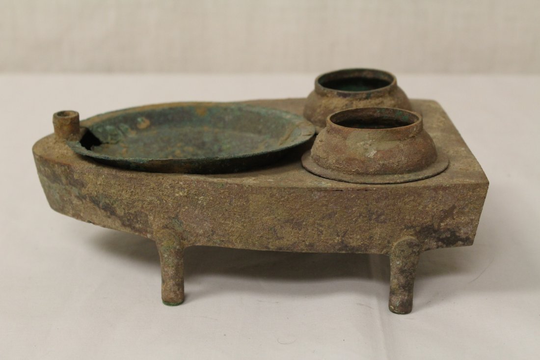 Chinese Han bronze/copper miniature stove (1 of 9)