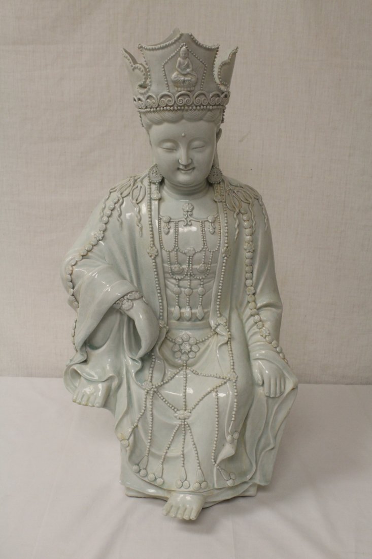 A large Chinese yingqing style porcelain Buddha (1 of 10)
