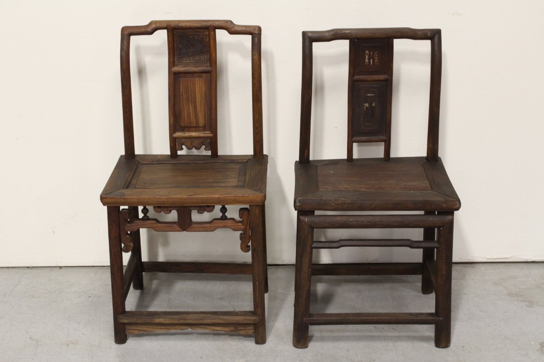 2 Chinese antique rosewood armchairs: 2 Chinese antique rosewood armchairs, 36.7"Hx19.3"x16", 37.5"Hx19.3"x17"