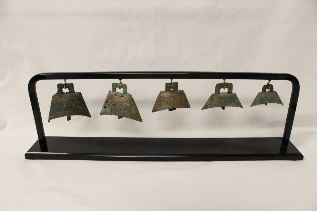5 miniature archaic bronze style bells (1 of 9)