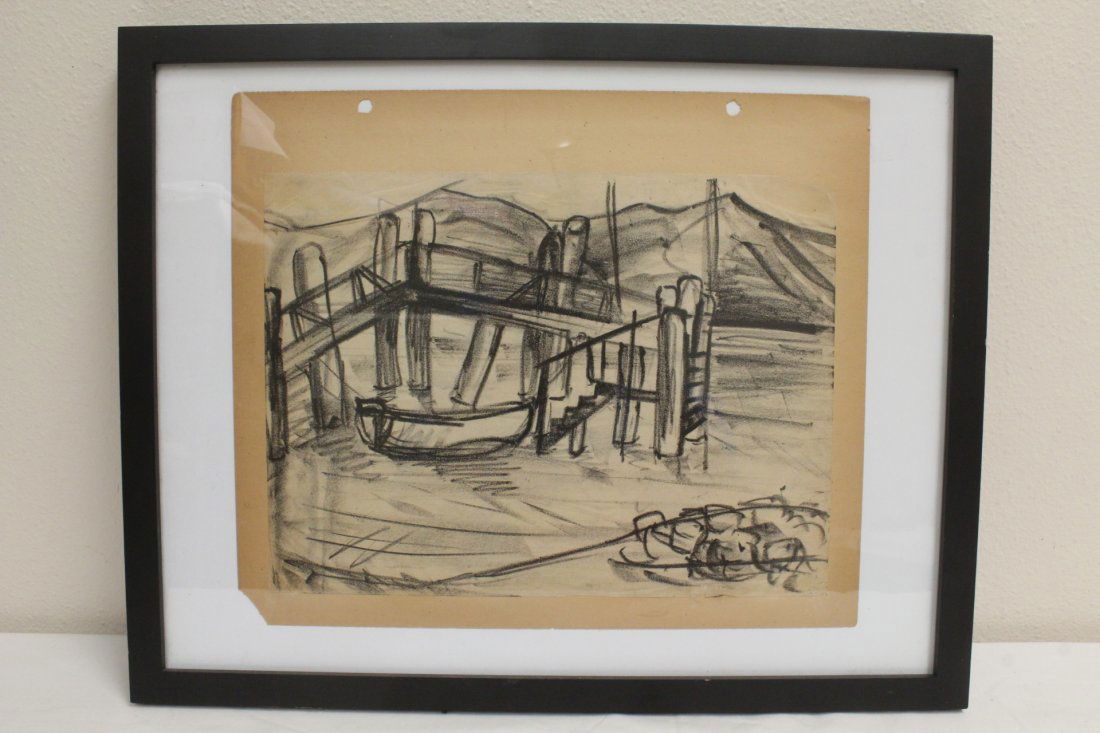 Charcoal on paper, unsigned, attributed to Hans Hoffman (1 of 9)