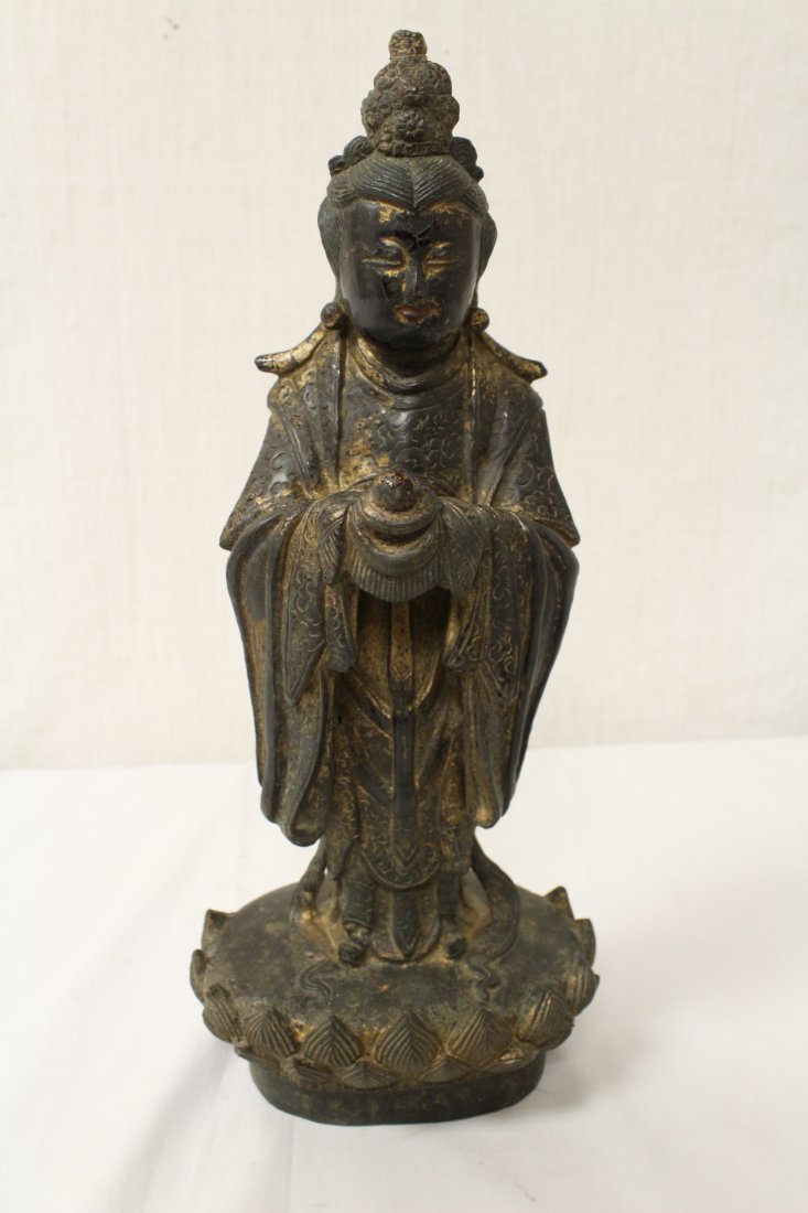 A fine Chinese bronze standing Buddha (1 of 10)