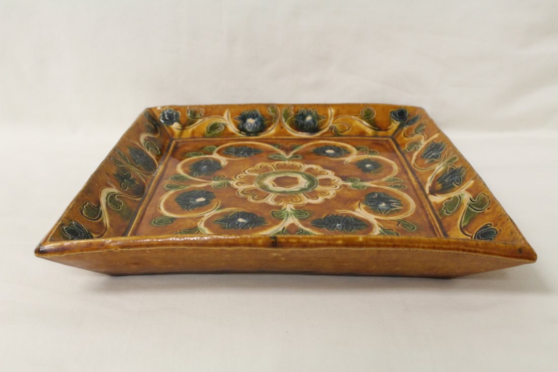 Chinese Tang sancai style rectangular potter plate (1 of 10)