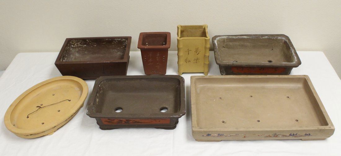 7 Chinese Yixing clay planters (1 of 8)