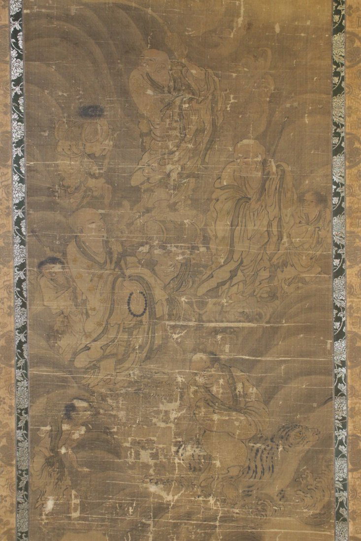 Important Korean 15th c. or earlier w/c on silk (1 of 10)