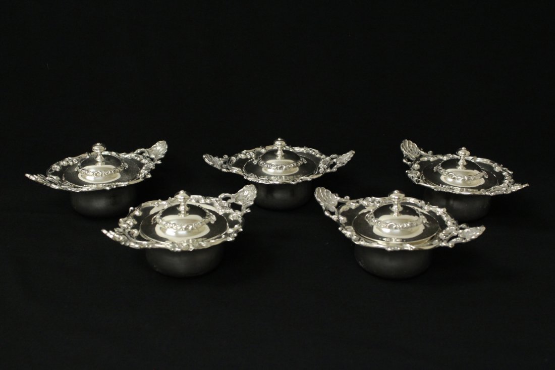 5 Victorian sterling covered bowls (1 of 10)